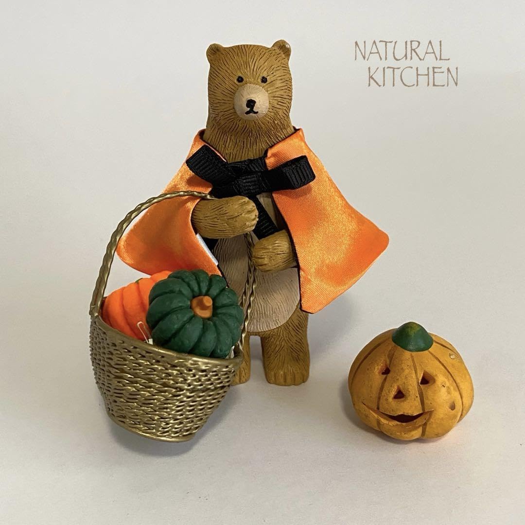 ハロウィン★カボチャくま Amazon.co.jp: ナチュラルキッチン 樹脂オブジェくま ハロウィン